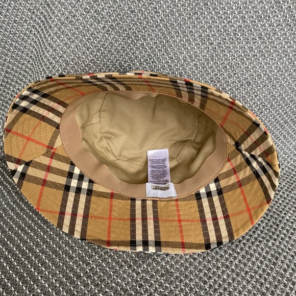 Burberry Tan and Black Checkered Bucket Hat - Picture 3 of 4